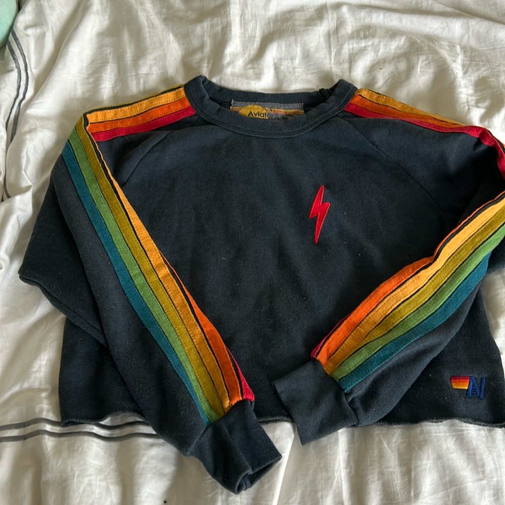 Aviator Nation cropped sweatshirt.